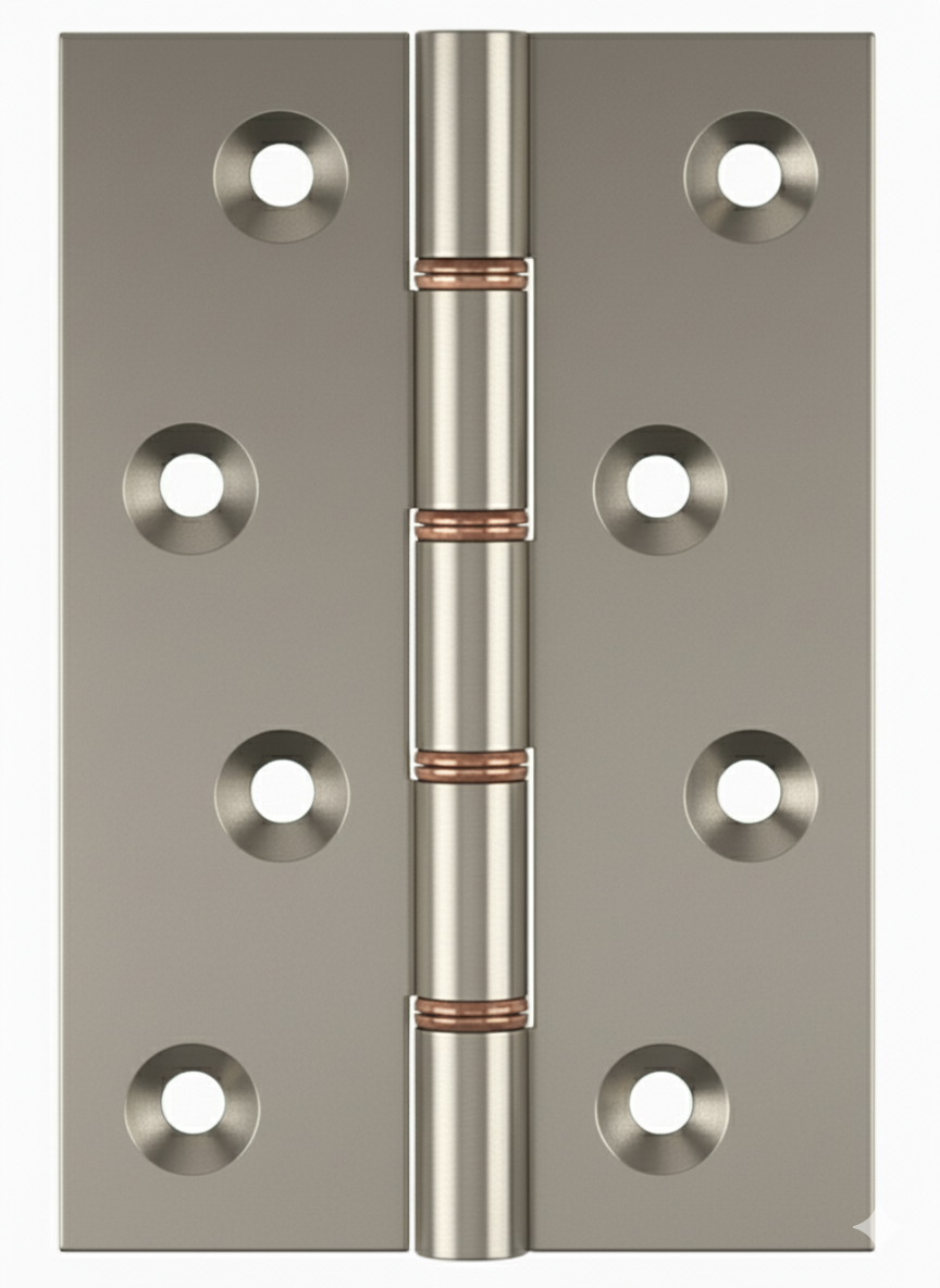 Simonswerk 1240 Double Phosphor Bronze Washered Brass Butt Hinge 100mm x 65mm c/w Screws Satin Nickel