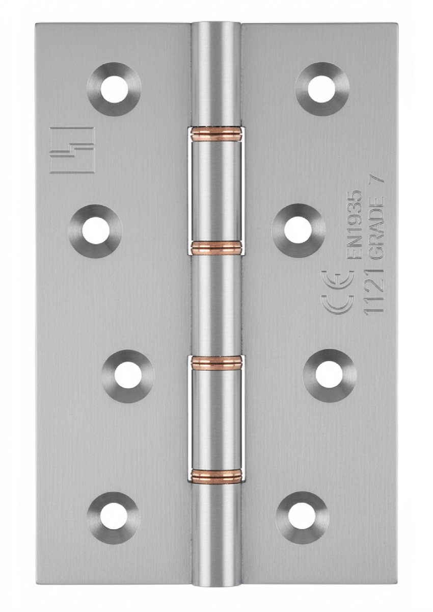 Simonswerk 1250CE Double Phosphor Bronze Washered Brass Butt Hinge CE marked FD30 fire rated 100mmx 75mm c/w Screws Satin Chrome