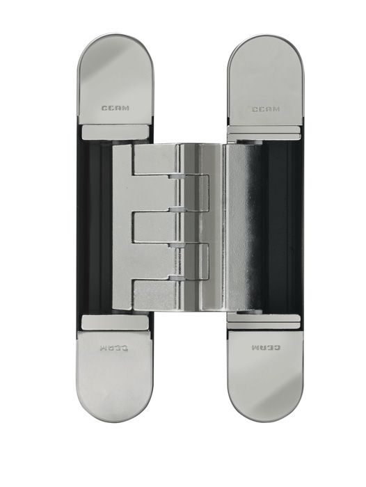 Eurospec 1418 Series 3D Concealed Hinge 150X30Mm Polished Nickel - Screws Not Supplied CI001418NIK00 Polished Nickel
