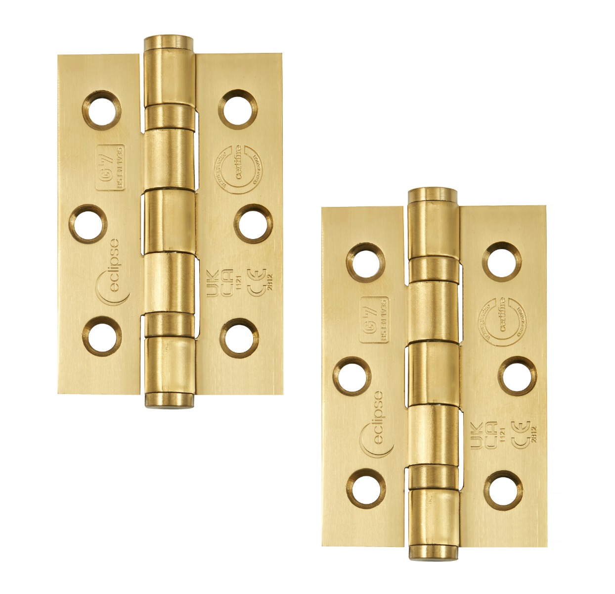 Eclipse Ball Bearing Hinge Grade 7 76x51x2mm SBP 14852SBP Satin Brass