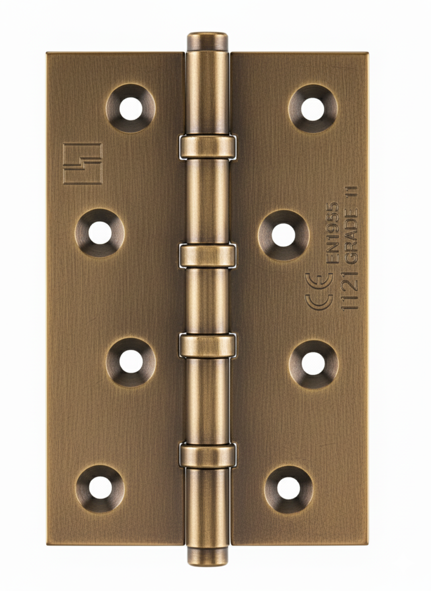 Simonswerk 1540CE Ball Race Brass Butt Hinges 100mm x 65mm c/w Screws Antique Brass