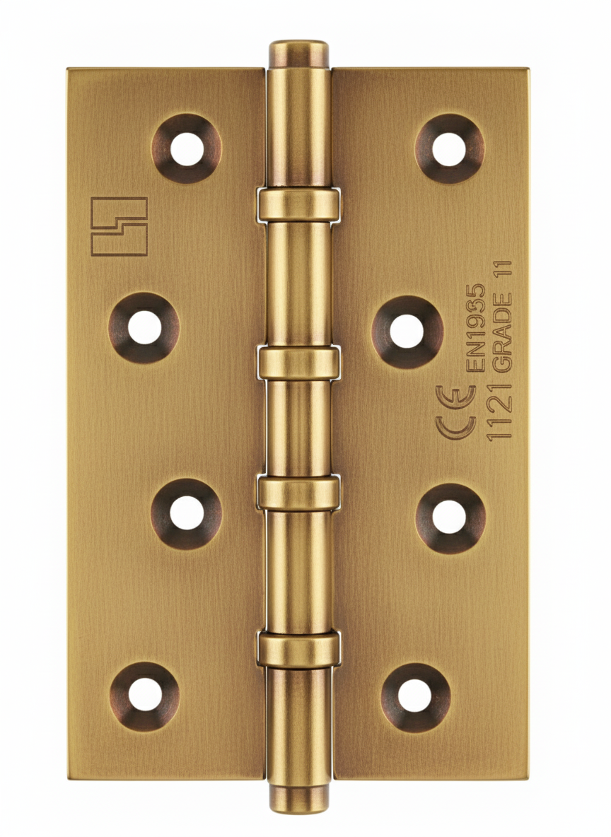Simonswerk 1540CE Ball Race Brass Butt Hinges 100mm x 65mm c/w Screws Aged Brass