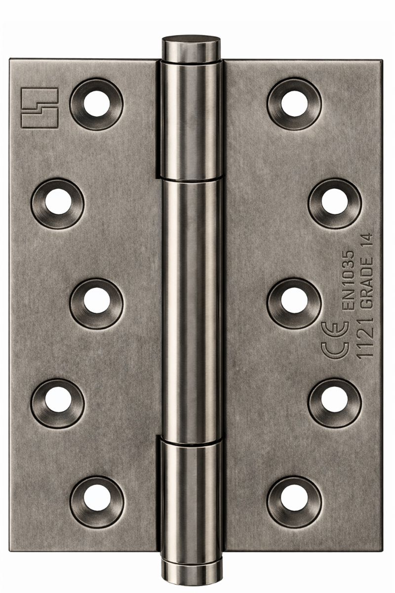 Simonswerk 1750 TRITECH Grade 14 Brass Butt Hinge For Door Weight 160kg CE marked FD30 fire rated 100mmx 76mm c/w Screws Antique Nickel