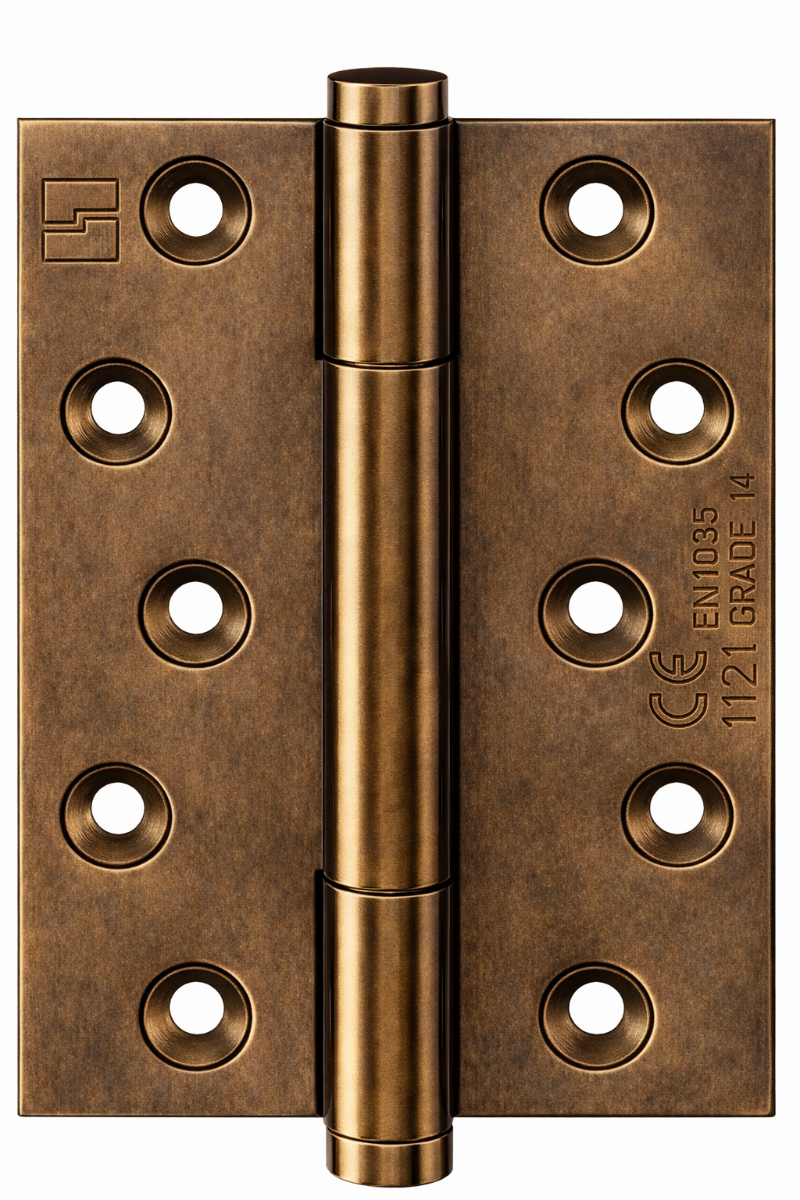 Simonswerk 1750 TRITECH Grade 14 Brass Butt Hinge For Door Weight 160kg CE marked FD30 fire rated 100mmx 76mm c/w Screws Imitation Bronze