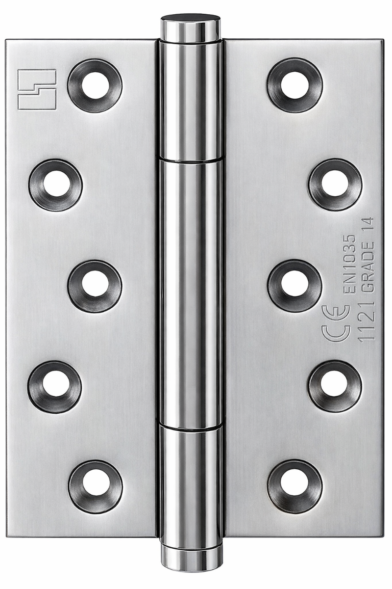 Simonswerk 1750 TRITECH Grade 14 Brass Butt Hinge CE marked FD30 fire rated 100mmx 75mm c/w PVD Stainless Steel Effect (UK 521)