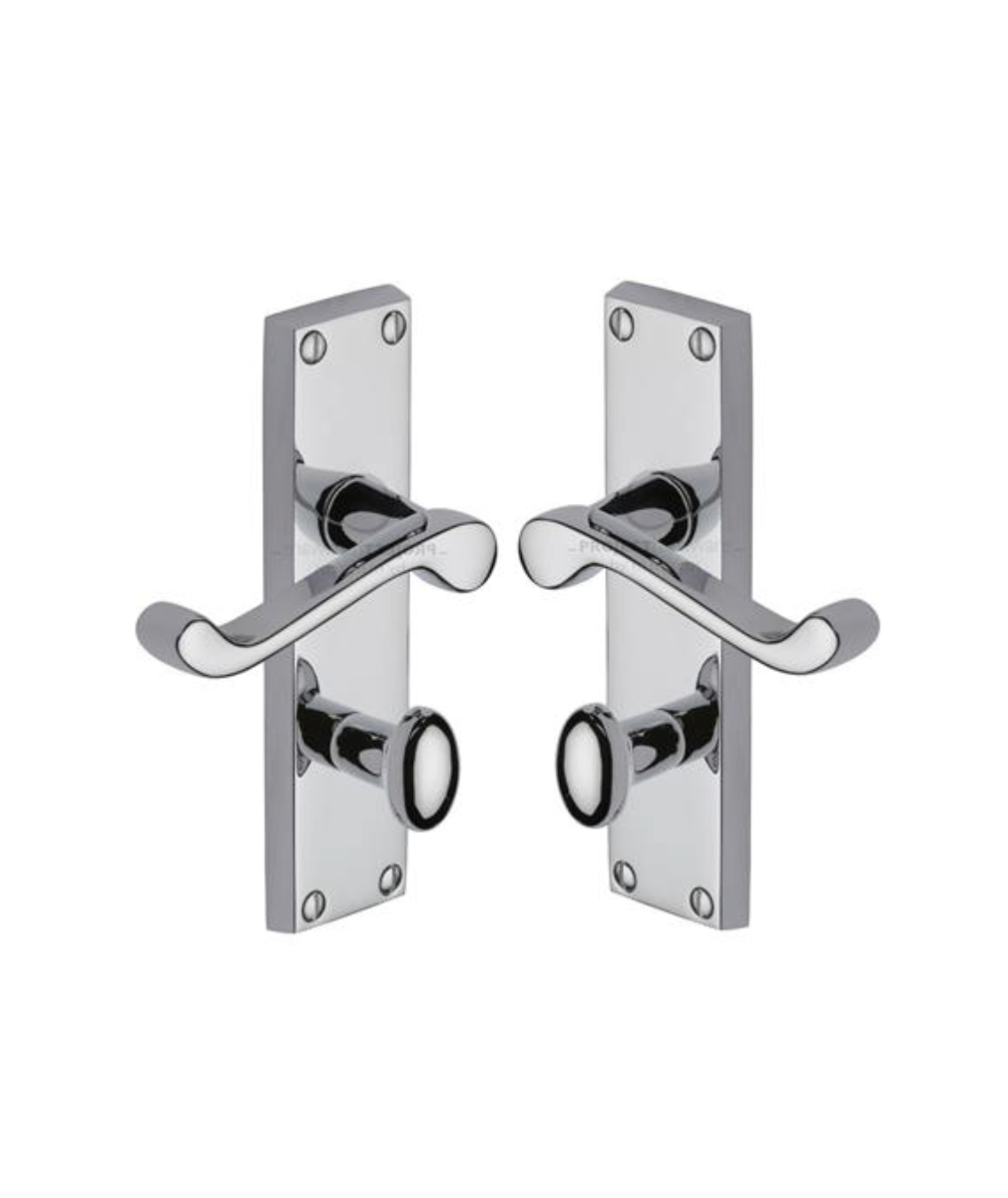 Project Hardware PR620-PC Door Handle for Bathroom Malvern Design Polished Chrome finish