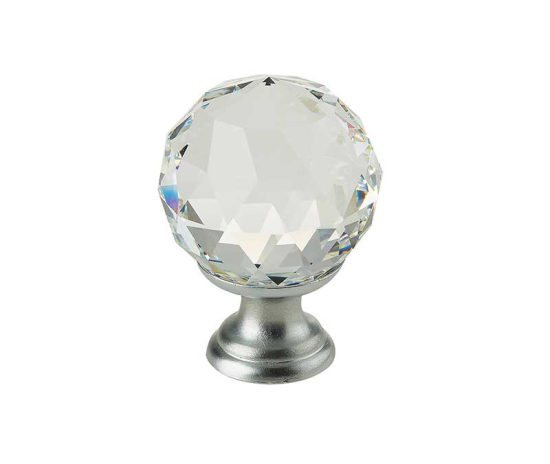 Frelan 20mm Crystal Faceted Cupboard Knob 20mm 2000-20SC Satin Chrome