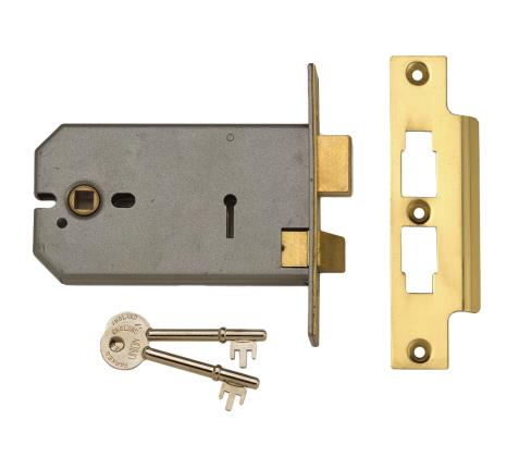 Union J2077-Pl-5.00 3 Lever Horizotal Mortice Lock Polished Brass Finish 127mm
