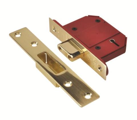 Union J2100S-Pl-3.0 Strong Bolt Bs 5 Lever Dead Lock Polished Brass Finish 76mm