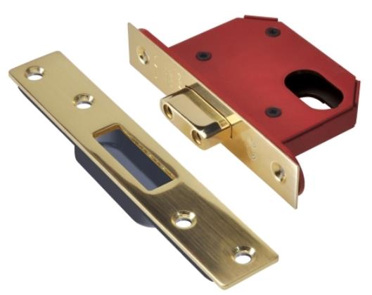 Union Jl21Ovs Stong Bolt Oval Profile Cylinder Mortice Dead Lock Polished Brass 76mm