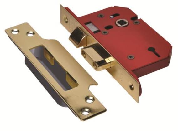 Union J2200S Stong Bolt 3 Lever Sash Lock Polished Brass Finish 64mm