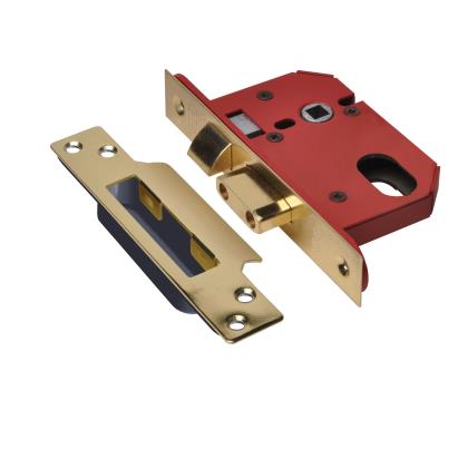Union Jl22Ovs Stong Bolt Oval Profile Cylinder Mortice Sash Lock Polished Brass 76mm