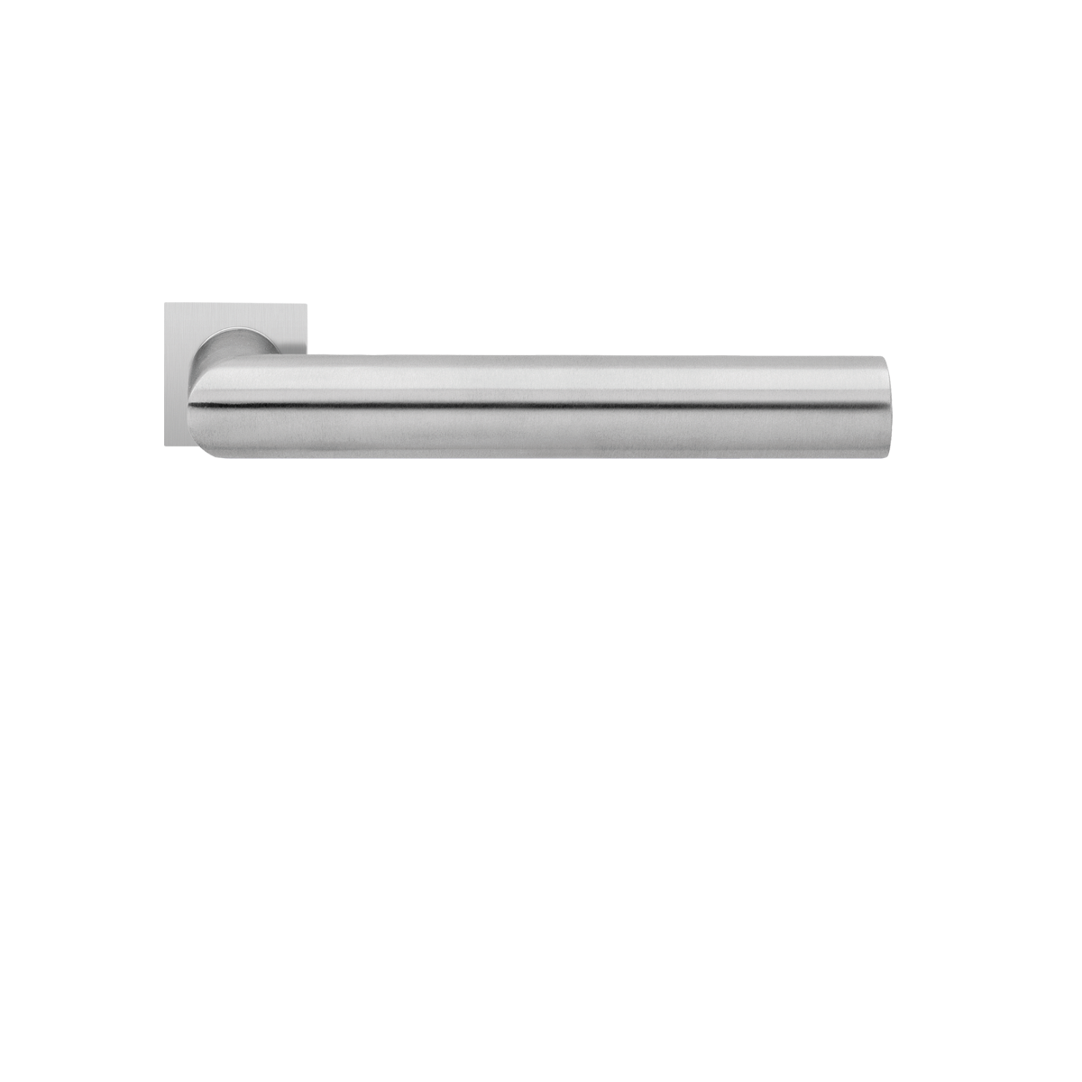 Karcher Design ER28QM Rhodos Door Handle on Square shaped mini rose in satin stainless steel,