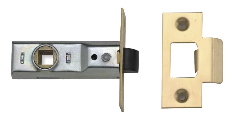 Union J2650-Eb-2.50 Rebated Tubular Latch Polished Brass Finish 64mm