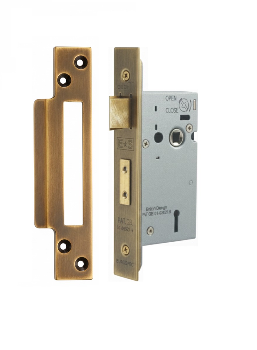 Eurospec Easi - T 5 Lever Security Sashlock 44mm Backset 64mm with Two Keys Antique Brass LSS5525AB