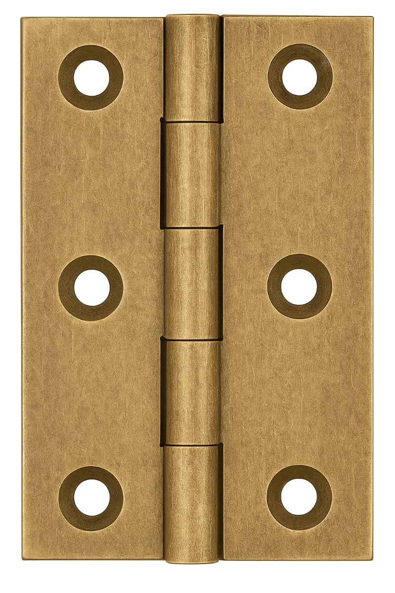 Simonswerk 0960 Solid Drawn Unwashered Brass Butt Hinges 63.5mm X 35mm C/W Screws Aged Brass