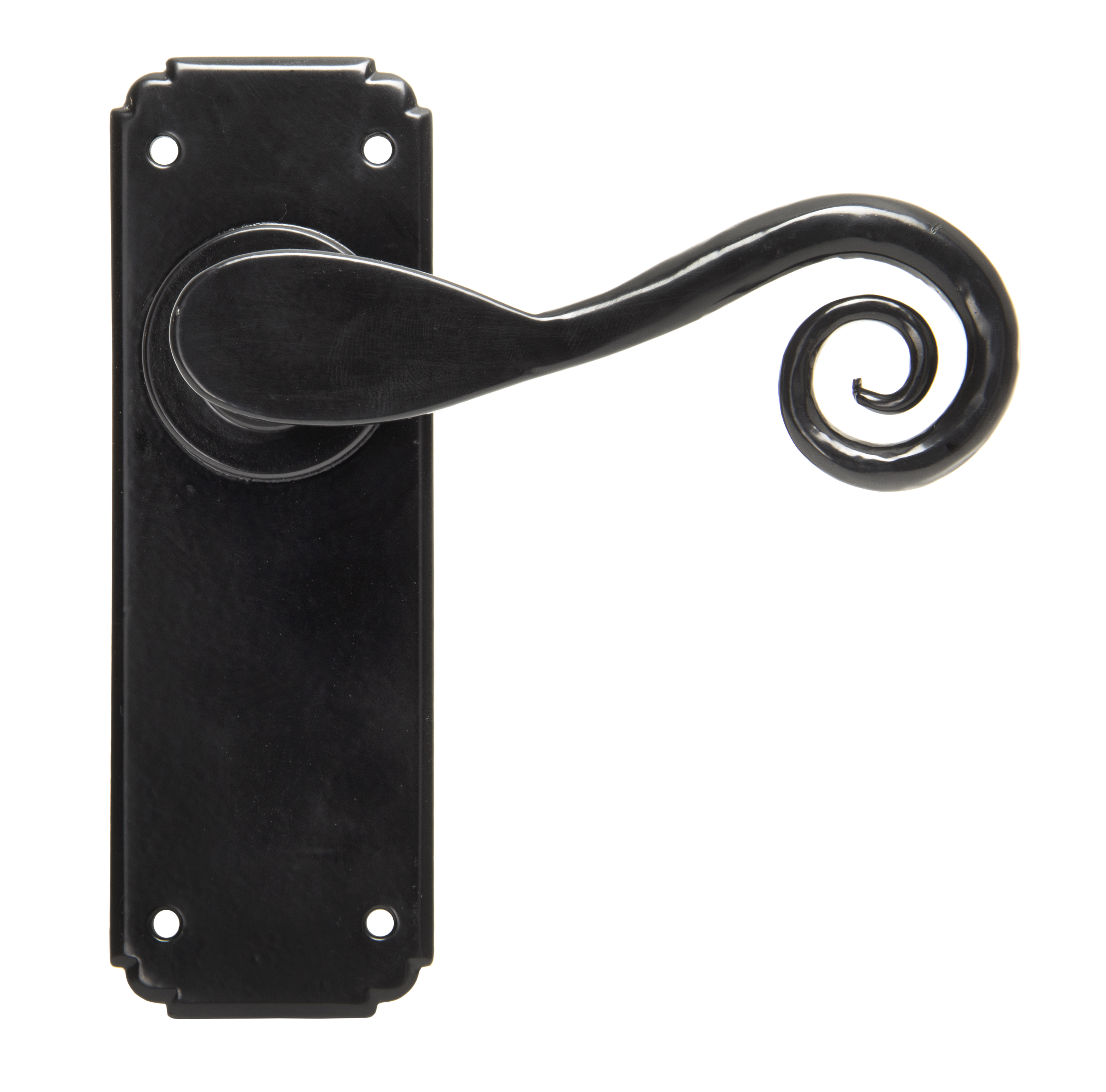 Black Monkeytail Lever Latch Set From The Anvil