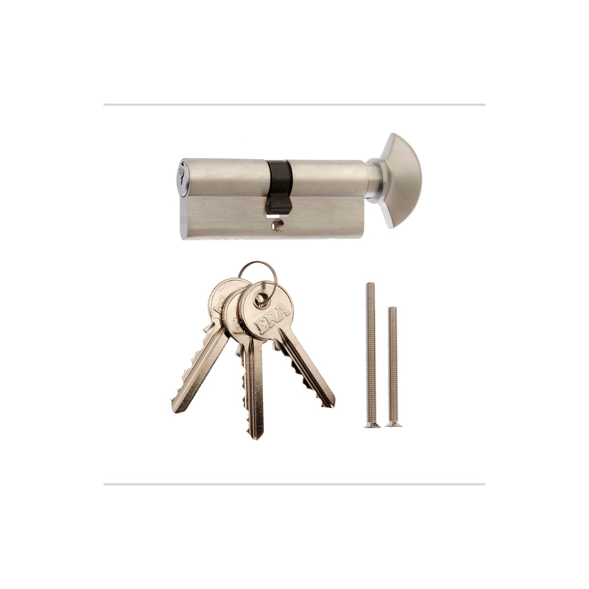 ERA BS Kitemarked 6 Pin Euro Profile 35/35 Door Cylinder and Turn 70mm Polished Chrome Keyed Alike