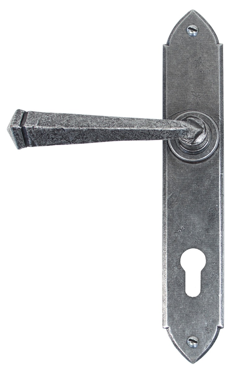 From The Anvil 33604 Pewter Gothic Lever Espag. Lock Set