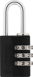 ABUS 145/20 Black B/EFSPP Black Std Shackle Combination Padlock 145 Size 20mm