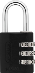 ABUS 145/30 Black B/EFSPP Black Std Shackle Combination Padlock 145 Size 30mm