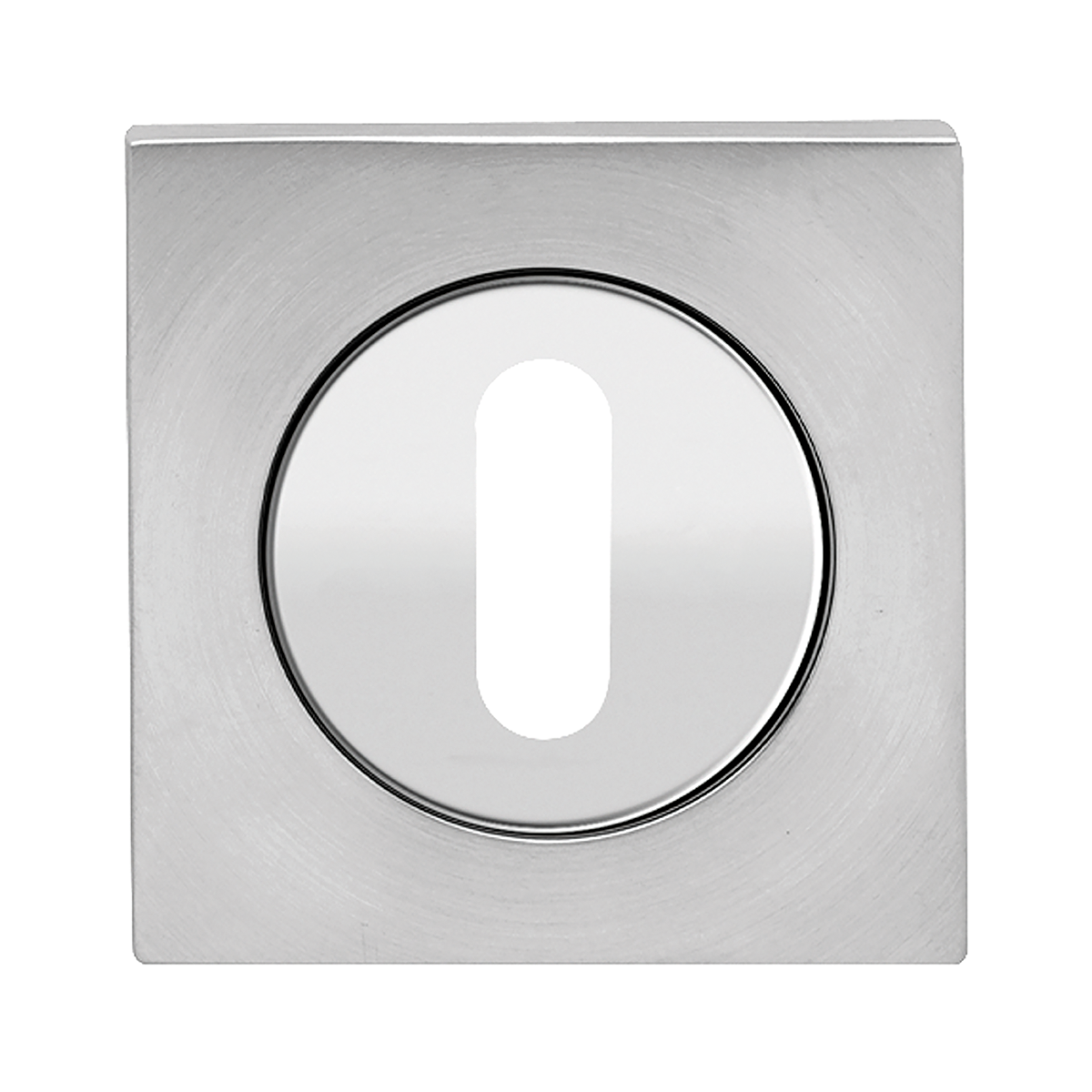 Karcher Design EZ1340 BB 73 3 piece rose, standard keyhole Escutcheons satin / polished stainless steel