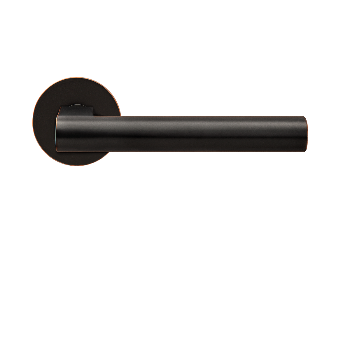 Karcher Design EPL45 Madeira Door Handle on Round Plandesign rose in oil rubbed bronze,