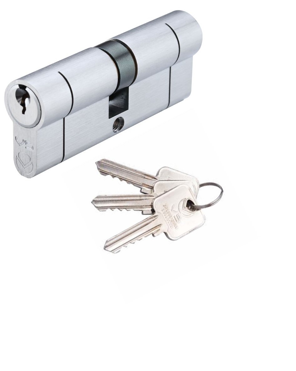 Vier V5EP80DSCE V5 80mm Euro Double Cylinder Cylinder Keyed to Differ Satin Chrome