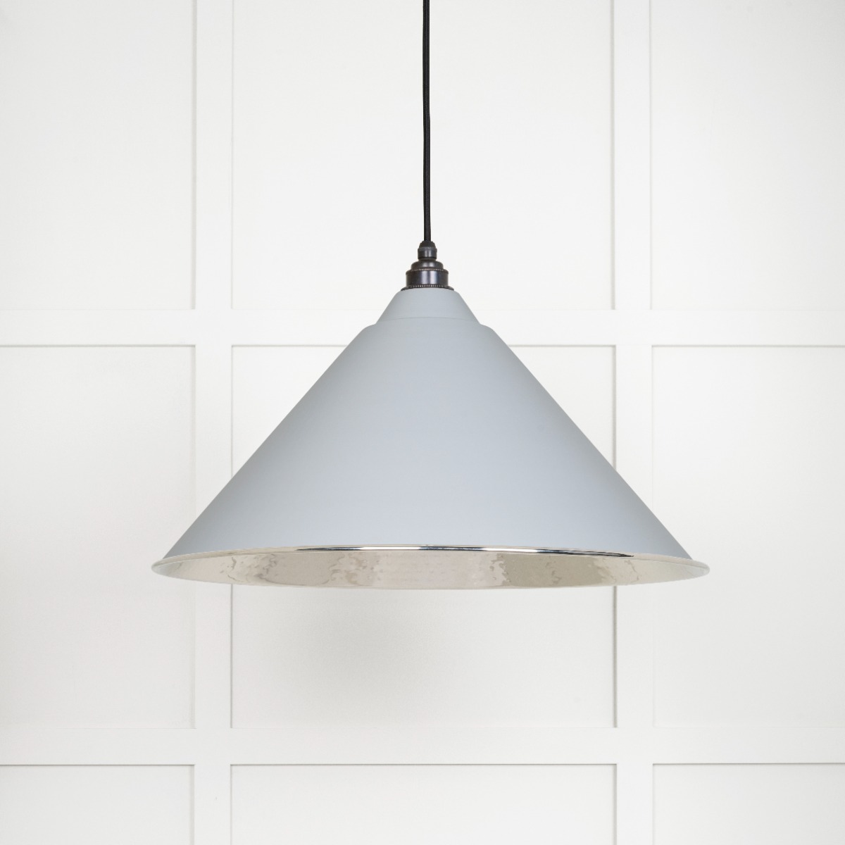 From The Anvil 45433BI Hammered Nickel Hockley Pendant in Birch Hammered Nickel