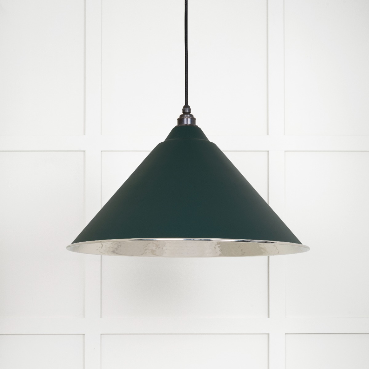 From The Anvil 45433DI Hammered Nickel Hockley Pendant in Dingle Hammered Nickel