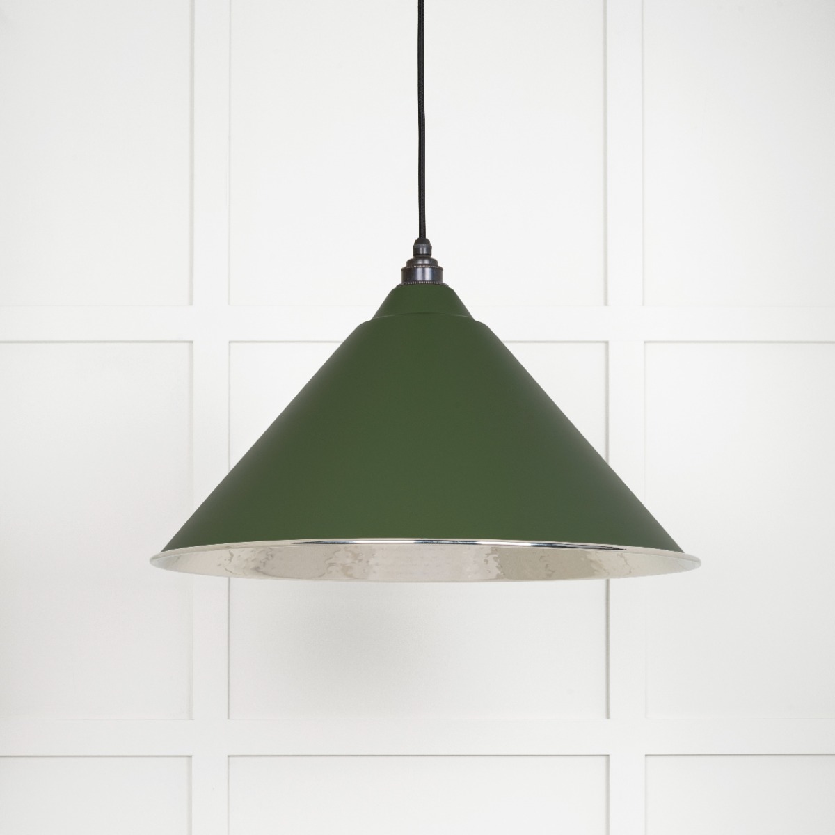 From The Anvil 45433H Hammered Nickel Hockley Pendant in Heath Hammered Nickel