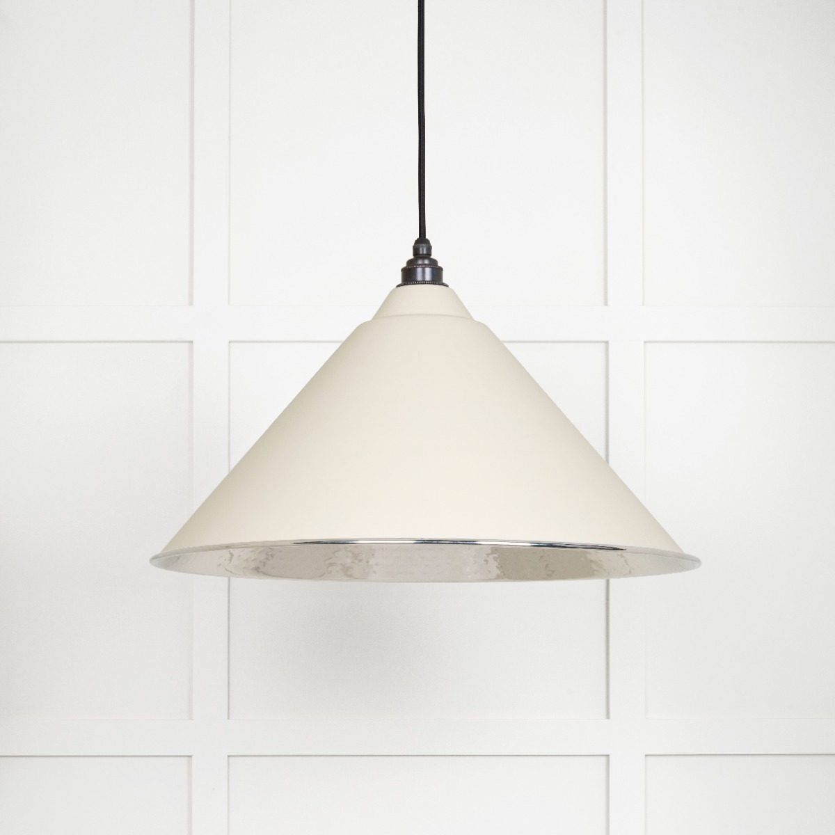 From The Anvil 45433TE Hammered Nickel Hockley Pendant in Teasel Hammered Nickel