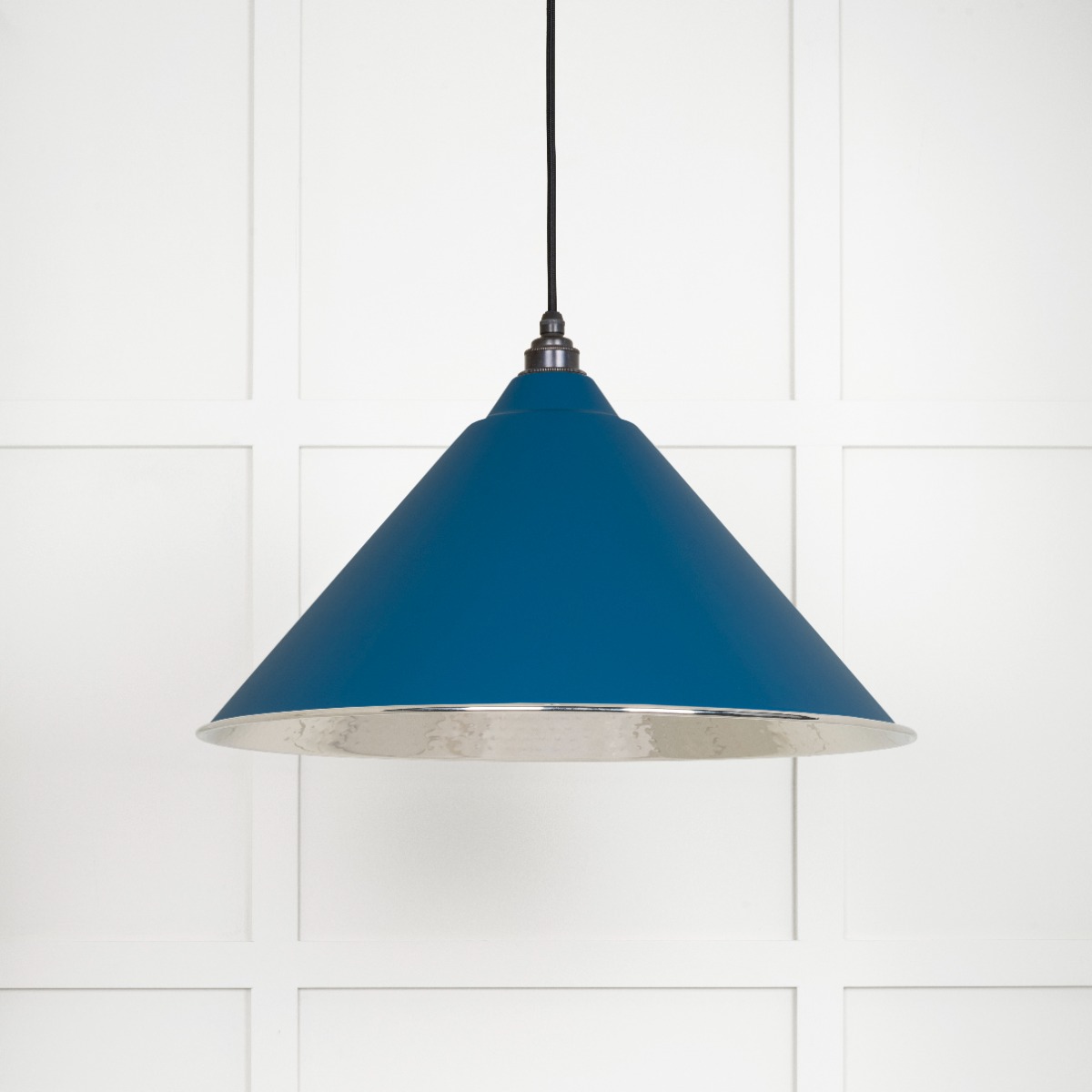 From The Anvil 45433U Hammered Nickel Hockley Pendant in Upstream Hammered Nickel