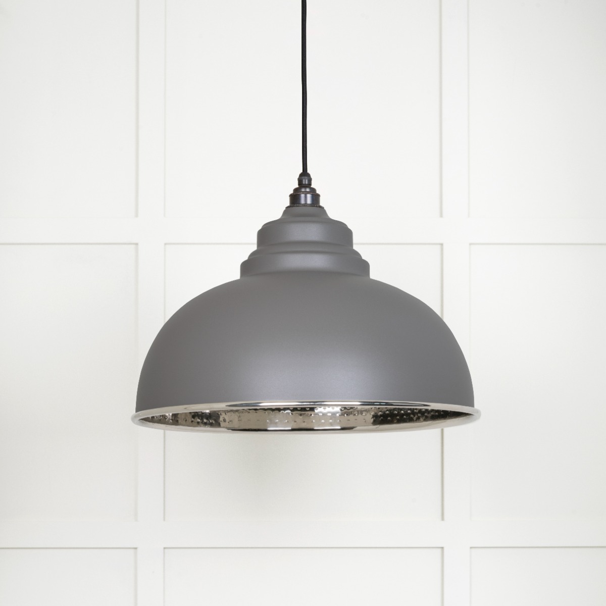 From The Anvil 45472BL Hammered Nickel Harborne Pendant in Bluff Hammered Nickel