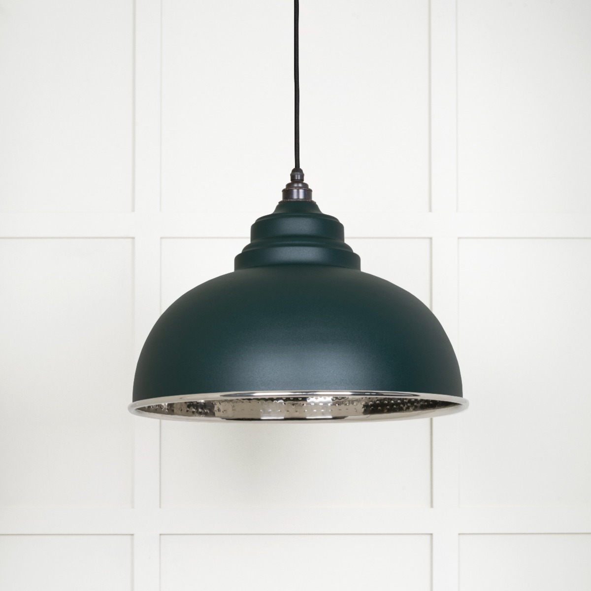 From The Anvil 45472DI Hammered Nickel Harborne Pendant in Dingle Hammered Nickel