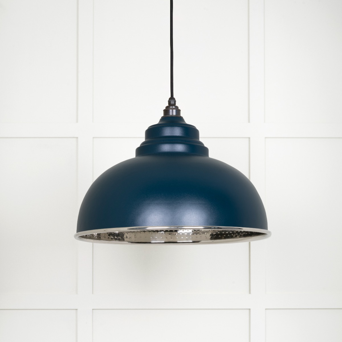 From The Anvil 45472DU Hammered Nickel Harborne Pendant in Dusk Hammered Nickel