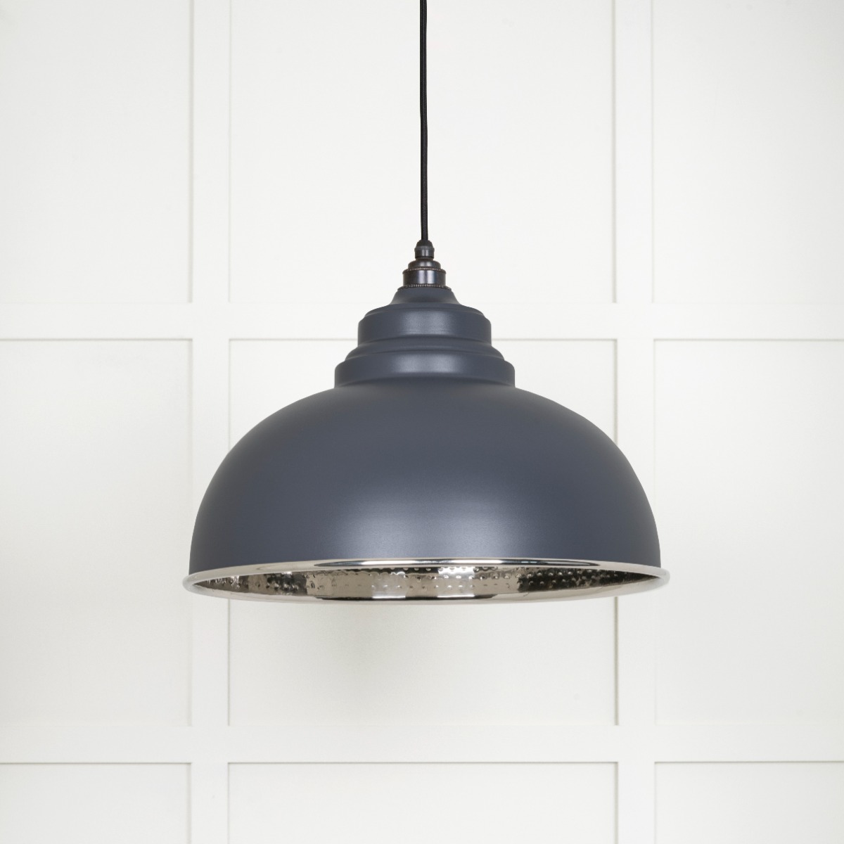 From The Anvil 45472SL Hammered Nickel Harborne Pendant in Slate Hammered Nickel
