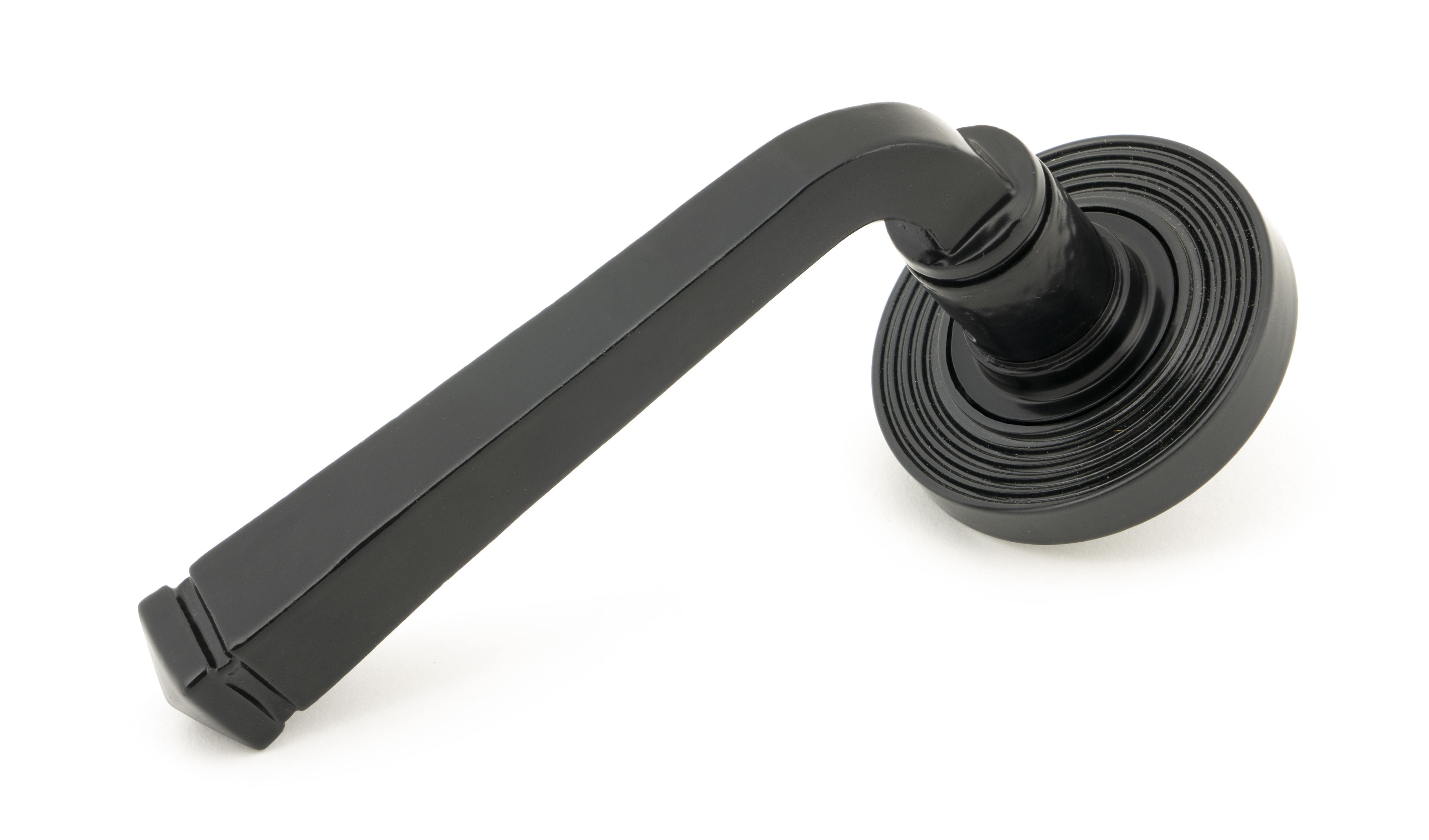 From The Anvil 45625 Black Avon Round Lever on Rose Set (Beehive Rose)