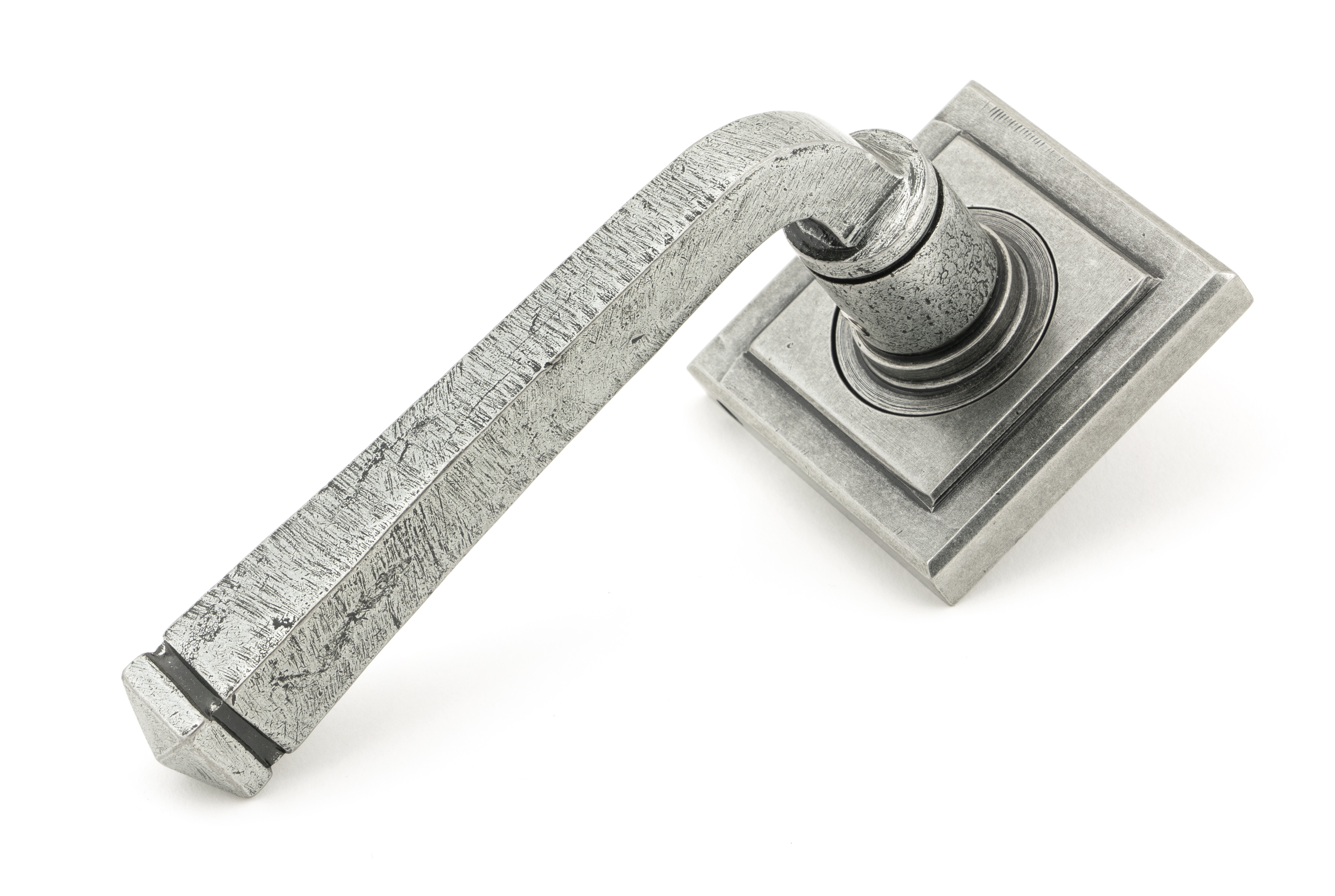 From The Anvil 45634 Pewter Avon Round Lever on Rose Set (Square Rose)