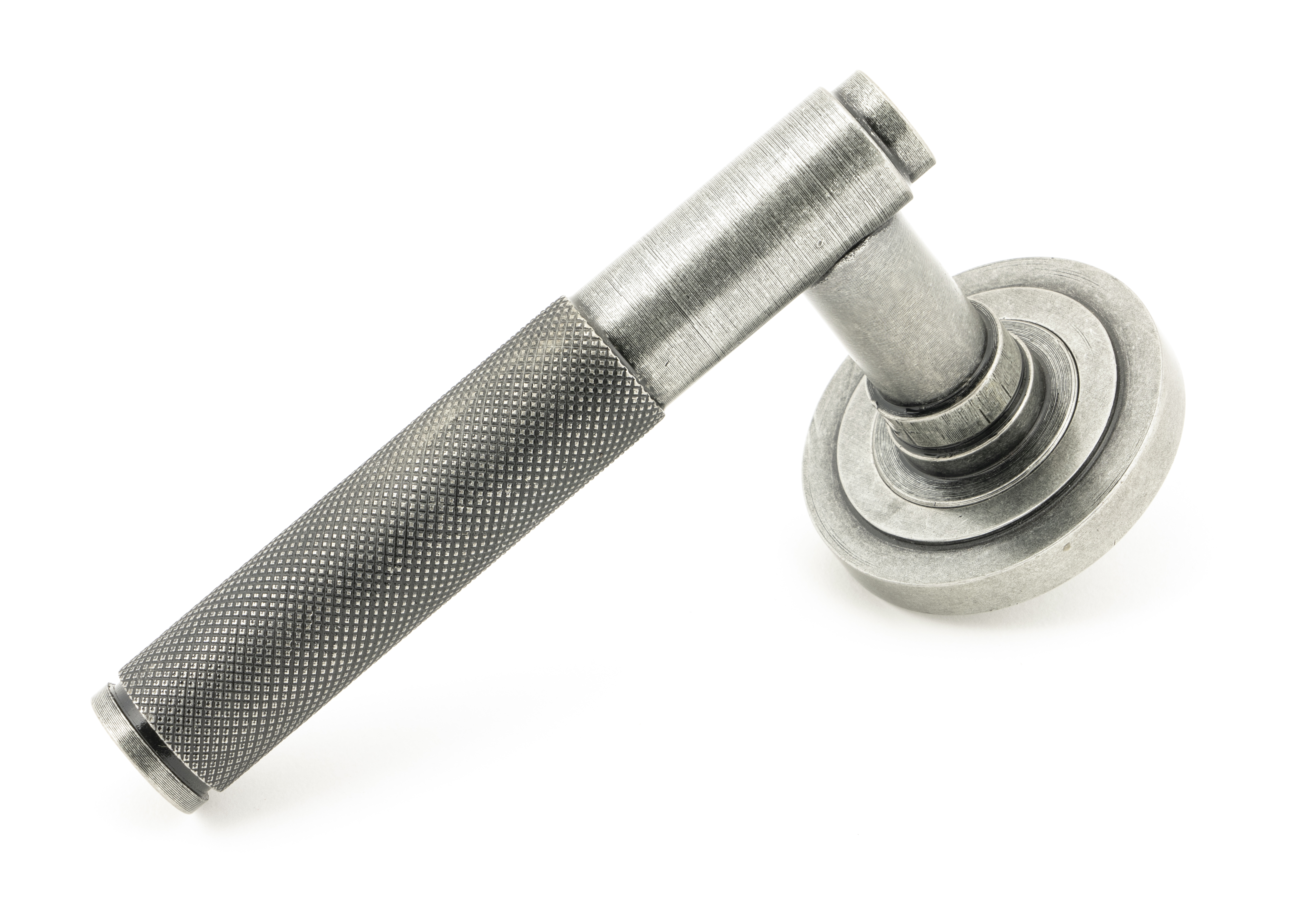From The Anvil 45680 Pewter Brompton Lever on Rose Set (Art Deco Rose)