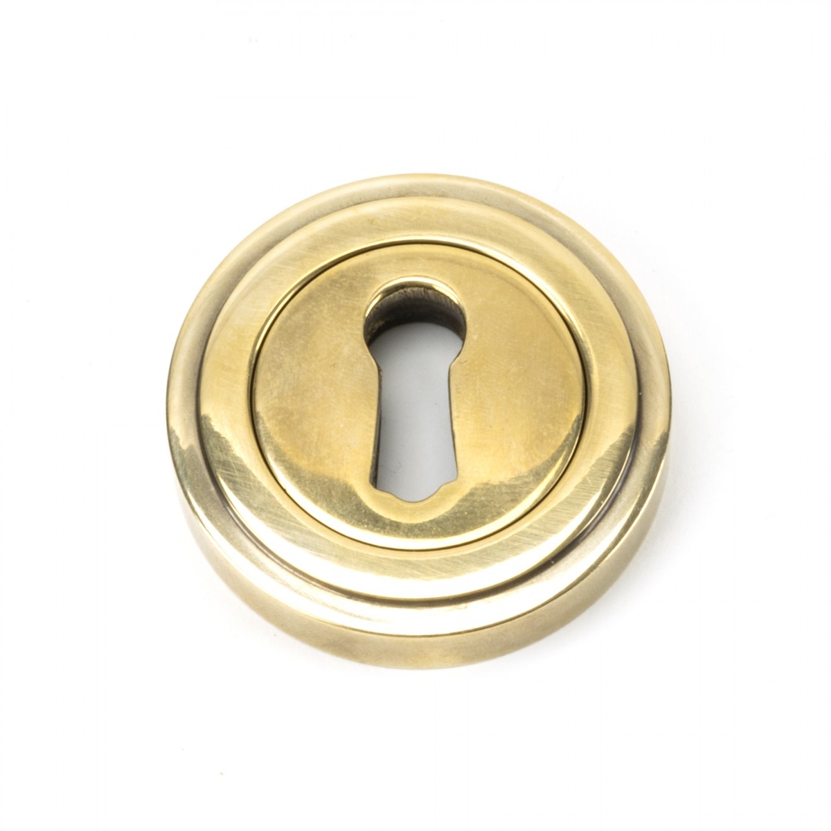 From The Anvil 45684 Aged Brass Round Escutcheon (Art Deco) Aged Brass