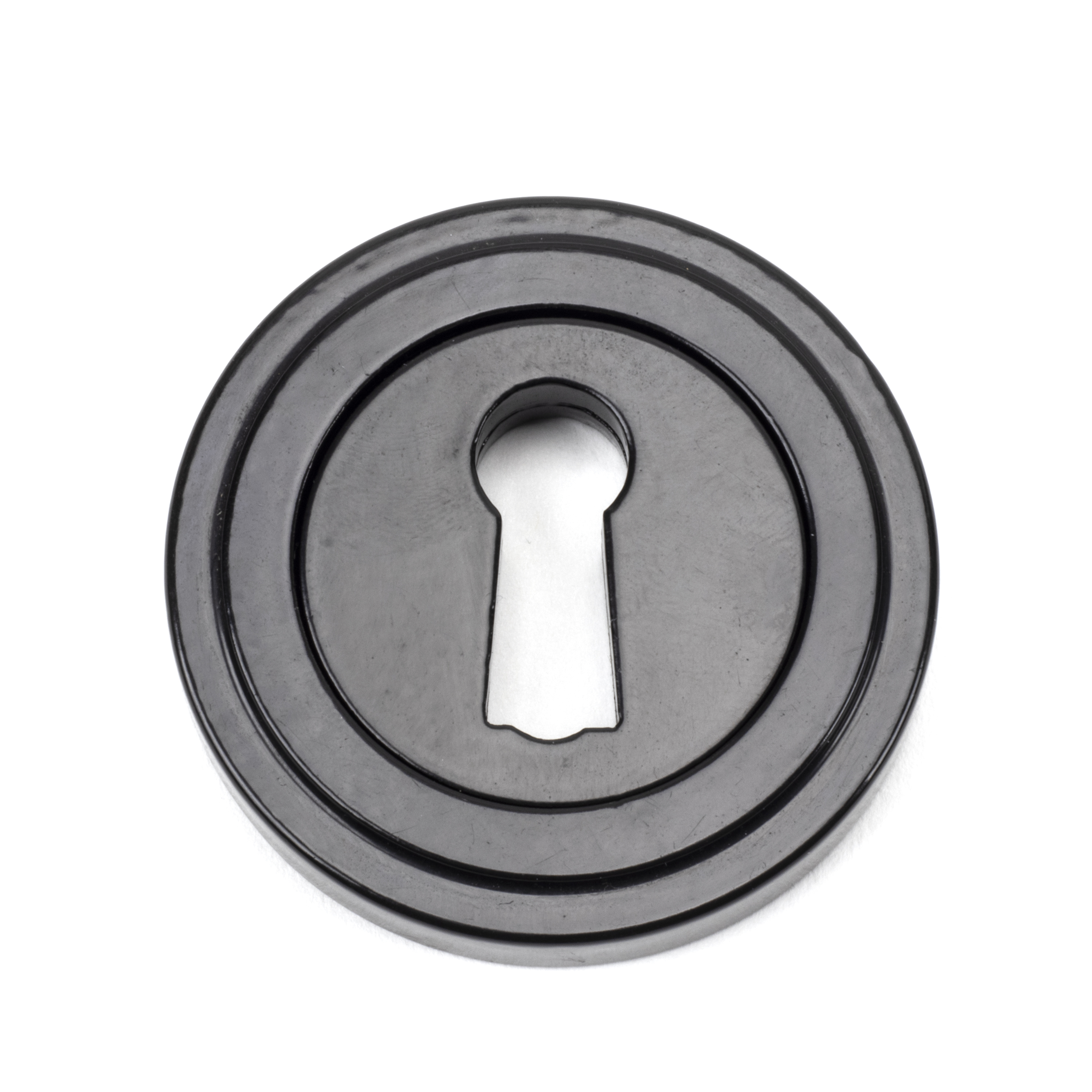 From The Anvil 45696 Black Round Escutcheon (Art Deco Rose)