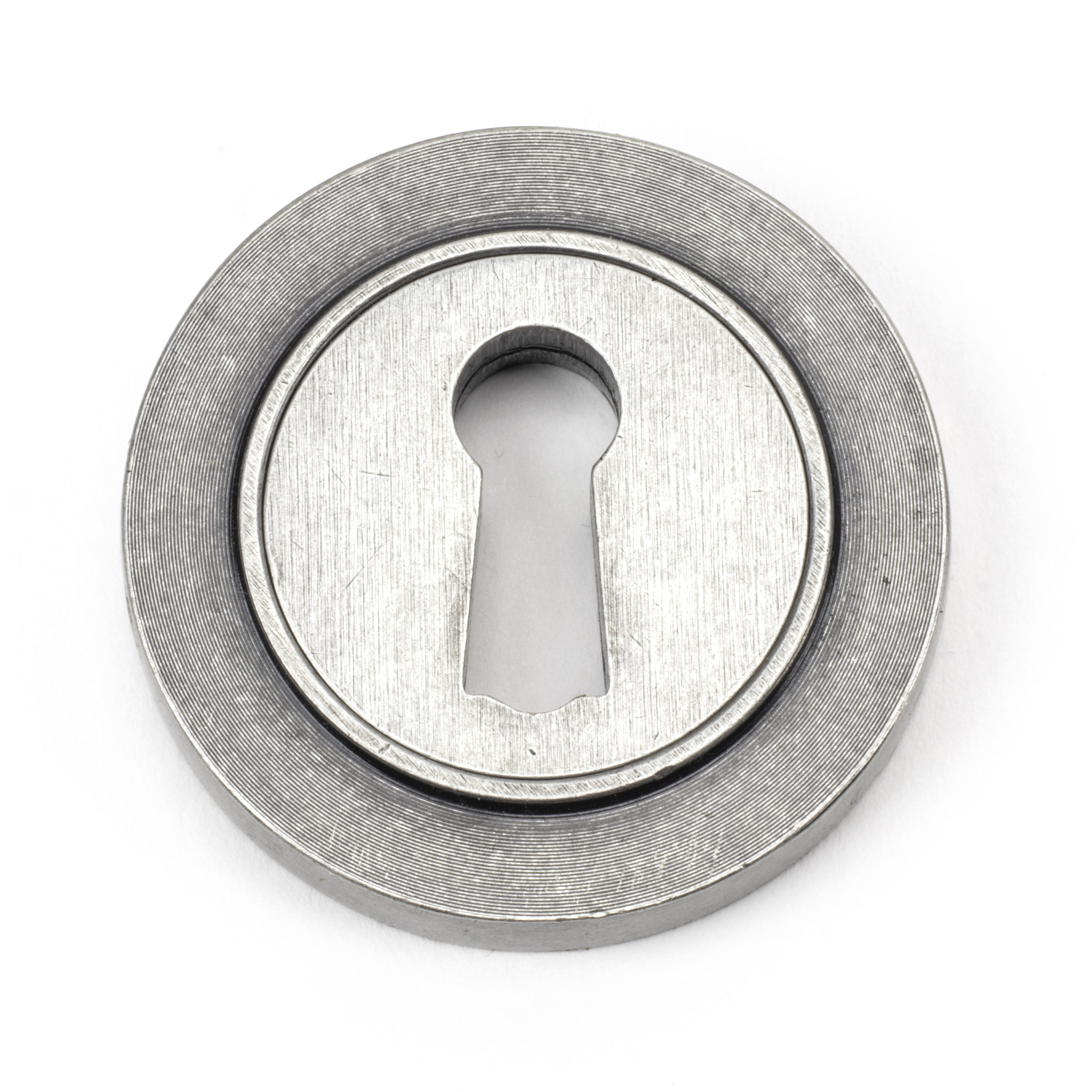 From The Anvil 45703 Pewter Round Escutcheon (Plain Rose)