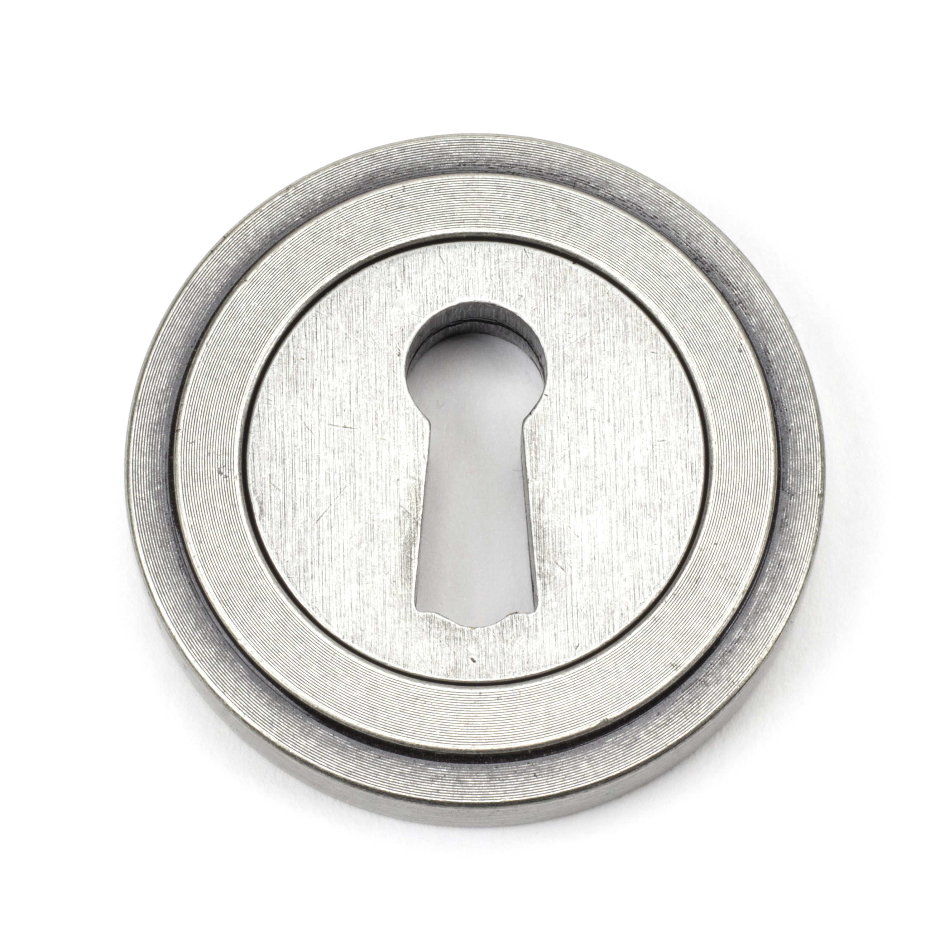 From The Anvil 45704 Pewter Round Escutcheon (Art Deco Rose)