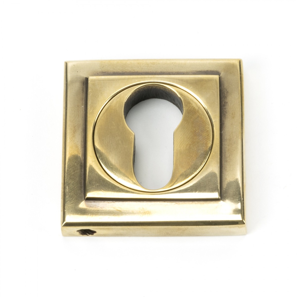 From The Anvil 45710 Aged Brass Round Euro Escutcheon (Square) Aged Brass