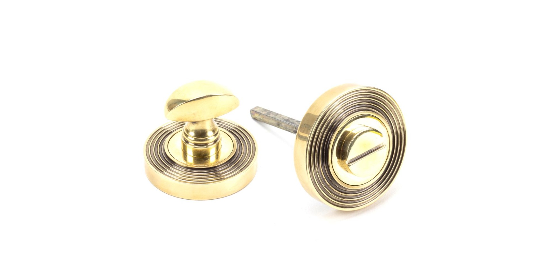 From The Anvil 45733 Aged Brass Round Thumbturn Set (Beehive) Aged Brass