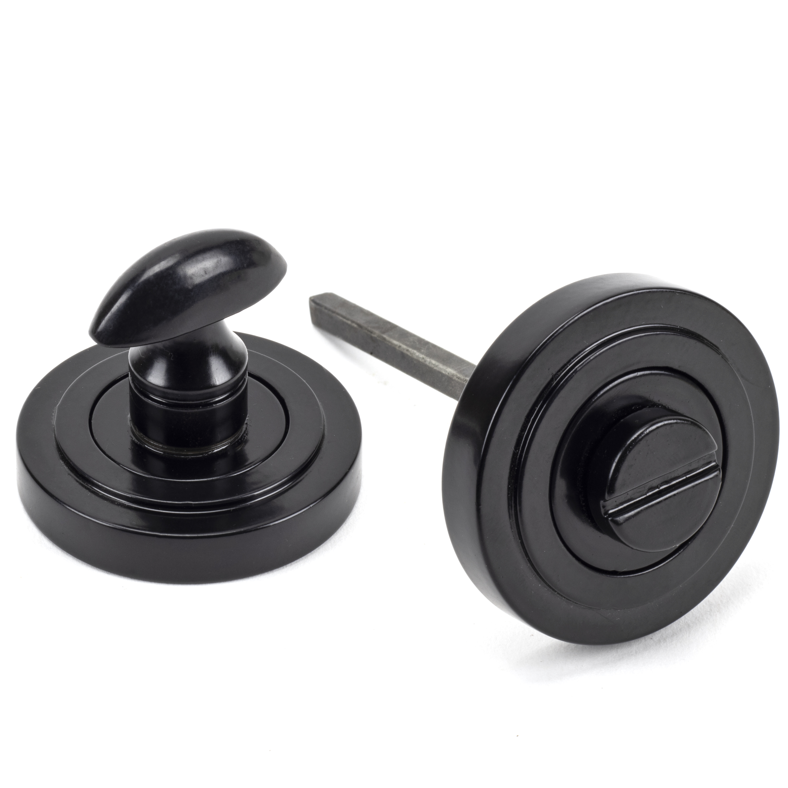 From The Anvil 45744 Black Round Thumbturn Set (Art Deco Rose)