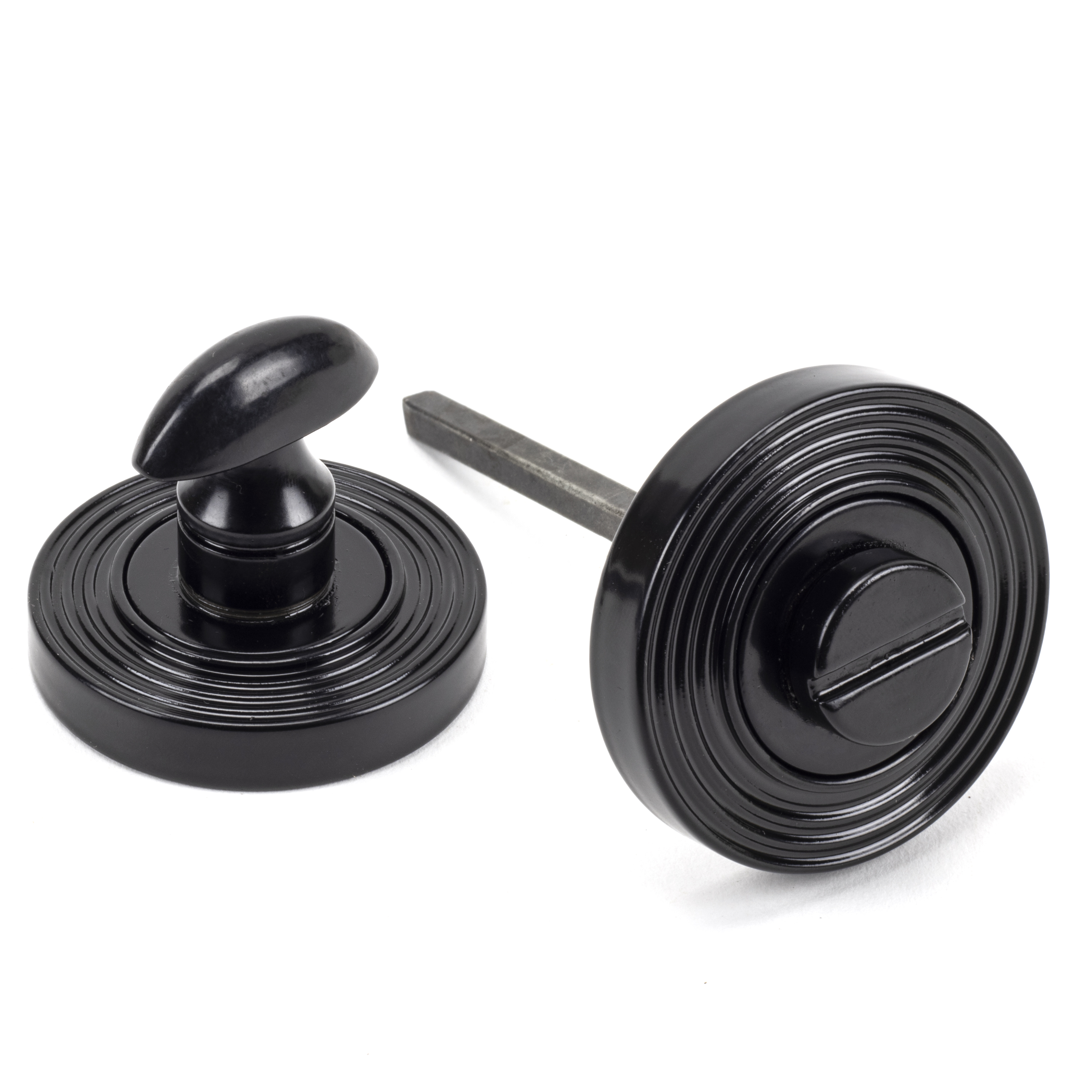 From The Anvil 45745 Black Round Thumbturn Set (Beehive Rose)