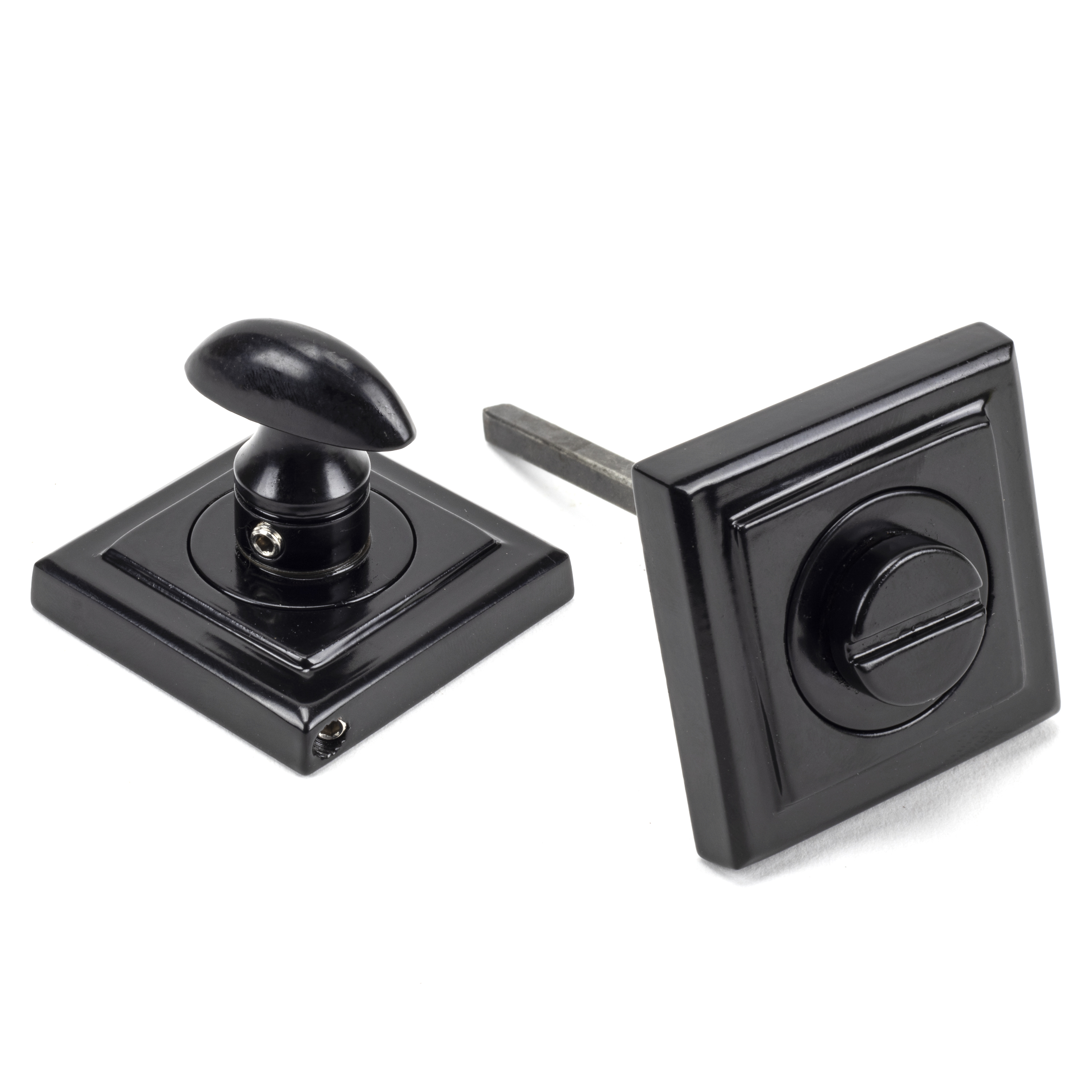From The Anvil 45746 Black Round Thumbturn Set (Square Rose)