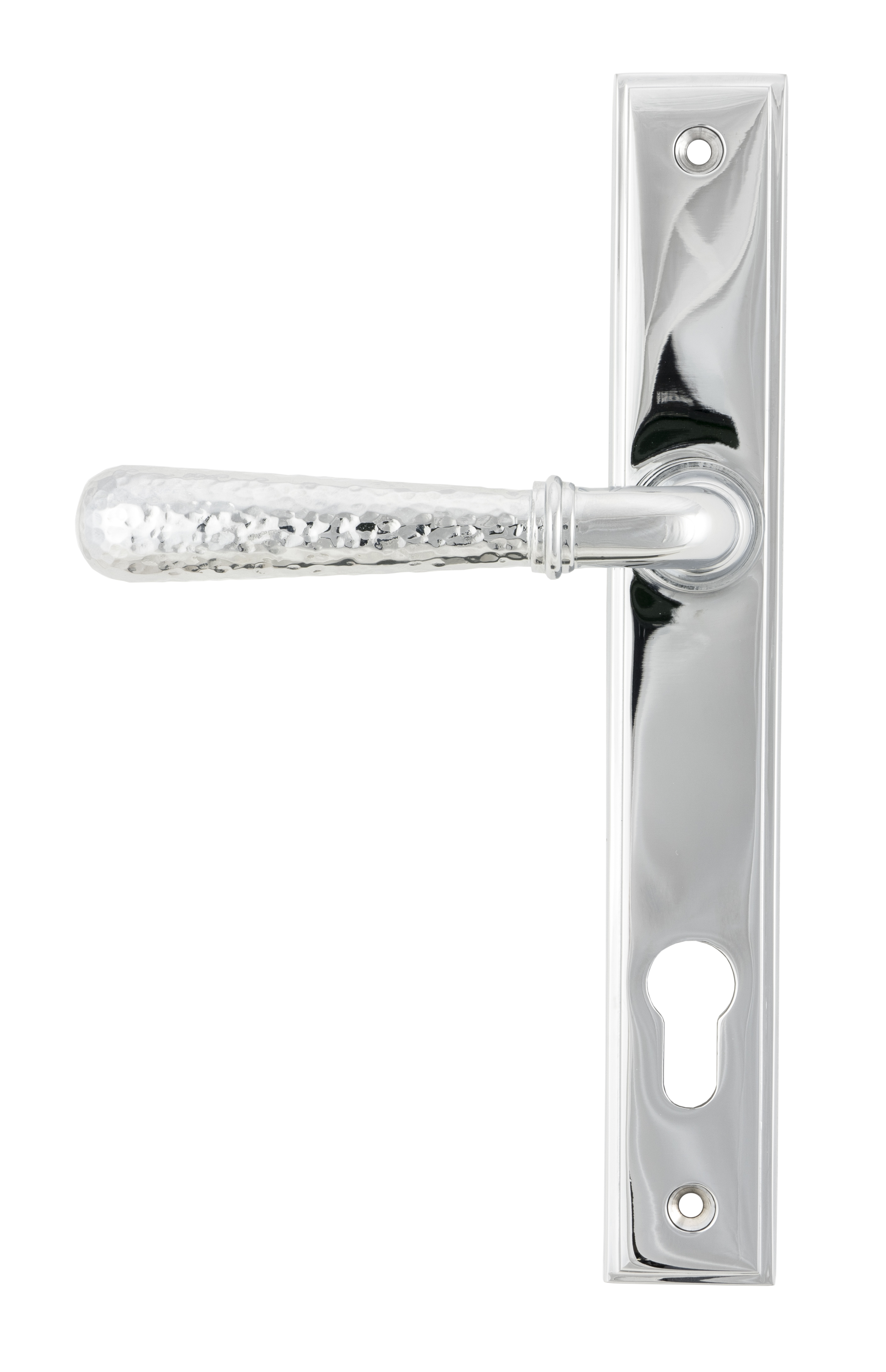 From The Anvil 45772 Polished Chrome Hammered Newbury Slimline Espag. Lock Set